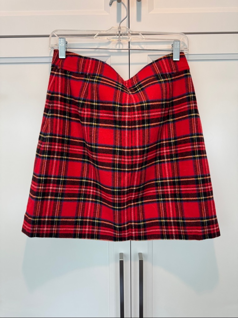 J. Crew Red Plaid Mini Skirt with Black and Yellow Accents - Picture 2 of 3